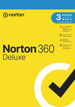 Norton 360 Deluxe EU Key (1 ano / 3 dispositivos) + 25 GB de armazenamento na nuvem
