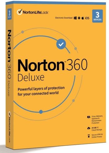 Norton 360 Deluxe 2024 EU Key (6 meses / 3 dispositivos) + 25 GB de armazenamento na nuvem