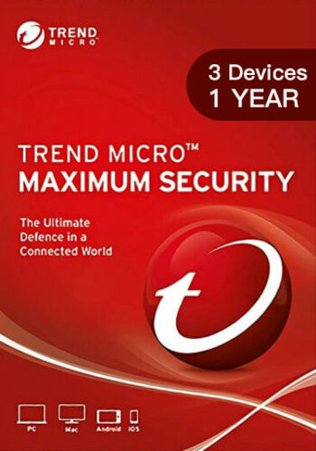 Trend Micro Maximum Security (1 ano / 3 dispositivos)