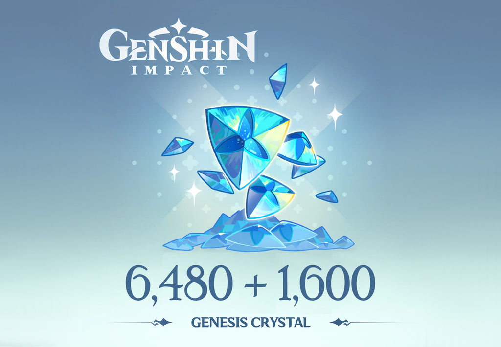 Impacto de Genshin - 6.480 + 1.600 Cristais de Génesis Vale de Reidos