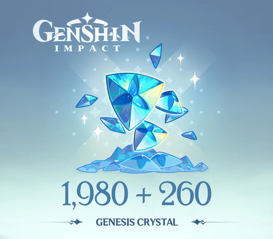 Impacto de Genshin - 1.980 + 260 Cristais de Génesis Vale de Reidos