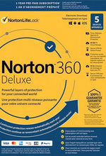 Norton 360 Deluxe EU Key (1 ano / 5 dispositivos)