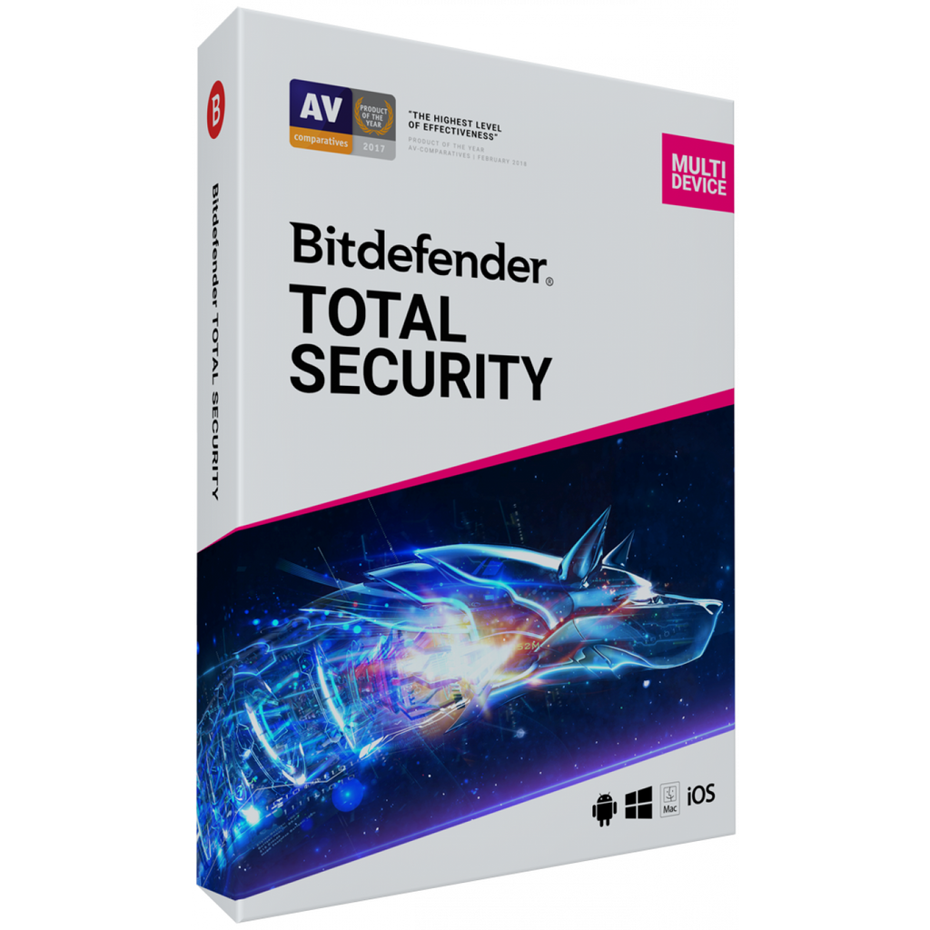 Bitdefender Total Security 2020 - Chave 2019 - 5 Dispositivos, 90 Dias - RoyalKey
